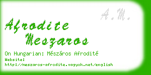afrodite meszaros business card