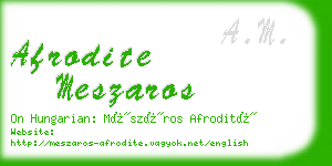 afrodite meszaros business card